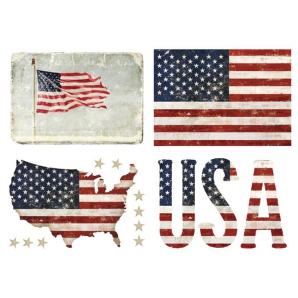 Re Design by Prima Transfer Sticker Patriotic 23x30" United States of America - Picture 1 of 3